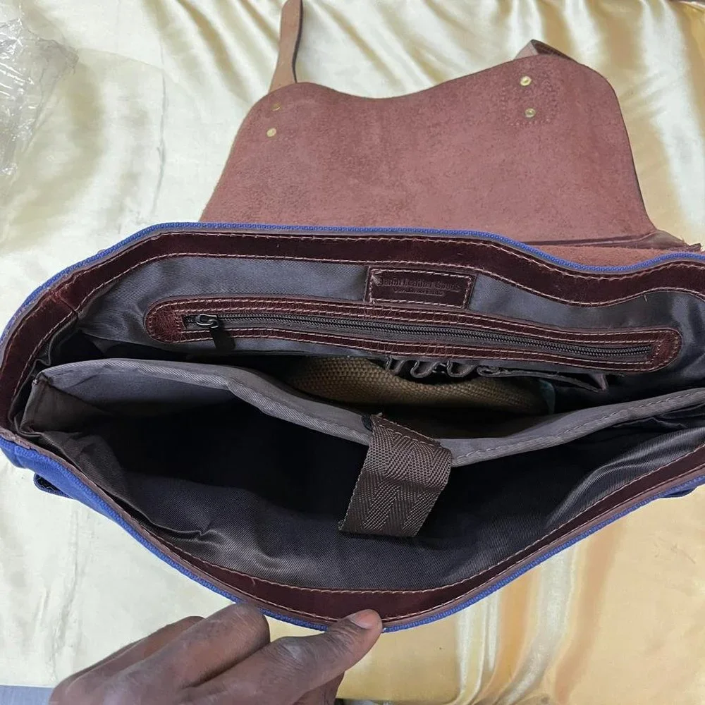 NWT AARON LEATHER GOODS prato canvas 14.5